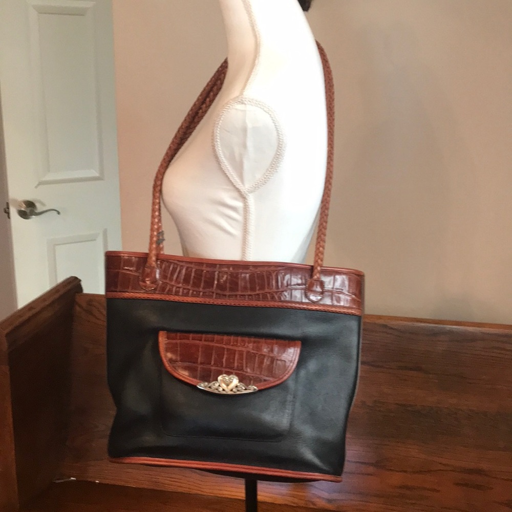 BRIGHTON BLACK/BROWN SHOULDER BAG
